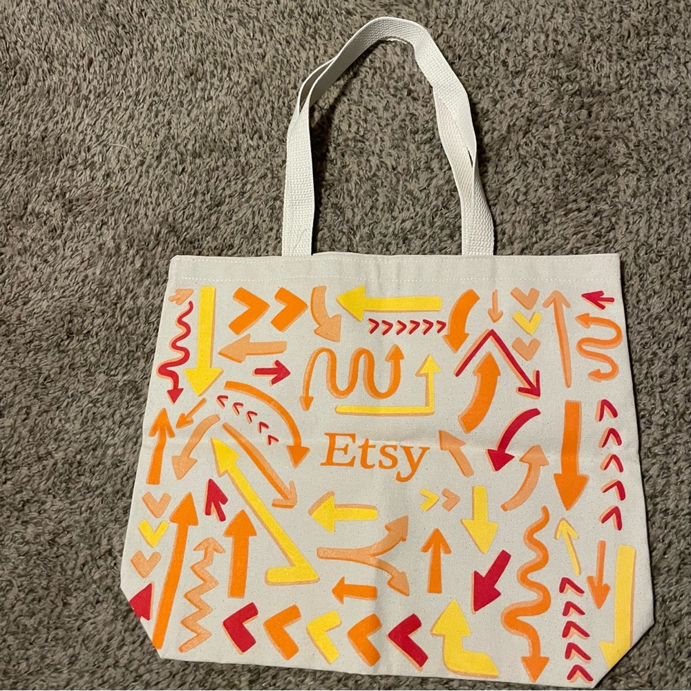 Multicolor Etsy Canvas Tote Bag